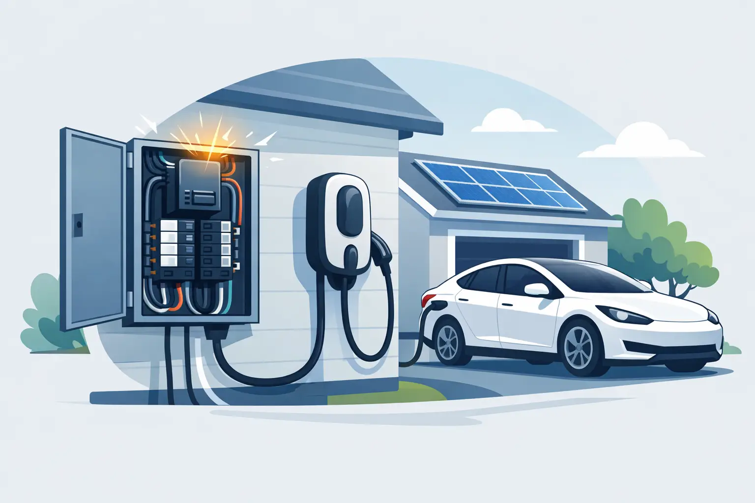 Panel Upgrade for an EV Charger: Example at Home