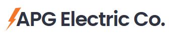 APG Electric Co. logo with an orange lightning bolt emblem beside the text.